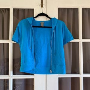 Ann Taylor short sleeve zip up hoodie